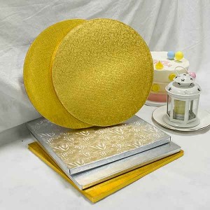 glod cake board and sliver cake board