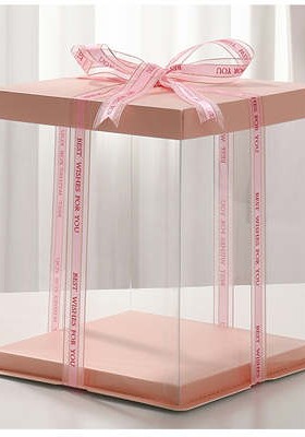 गुलाबी केक बॉक्स (20)